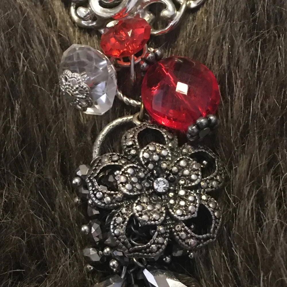 Vintage repurpose salvaged estate gem keychain